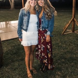 Red multicolor flower float dress